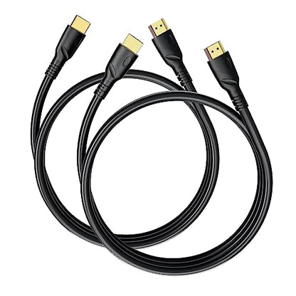 8K4K HDMI Cable 6ft 2pcs(HDMI 2.1,8k@60hz,48gbps&4k@120hz,18gbps)Ultra High Speed Gold Plated Connectors,Ethernet Audio Return, Full HD 1080p,3D Compatible with HDTV,Xbox,Blu-Ray,PS3/4/5/9,ect - size: 6.6FT 2pcs
