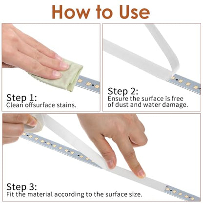 2 Roll Led Light Strip Tape, 0.59 in x 32.8 ft Light Dimming Masking Cover Sticker Soften Lighting Blocking Sticker Fits LED Strips, Cabinet, Cove, TV Backlight(White, 10% Lights Blocking) - color: 2 White