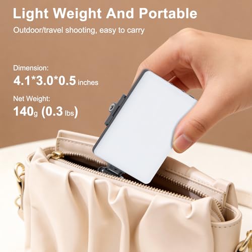 Newmowa 60 LED High Power Rechargeable Clip Fill Video Conference Light | with Front & Back Clip, Adjusted 3 Light Modes for Phone, iPhone, Android, iPad, Laptop, for Makeup, TikTok, Selfie, Vlog