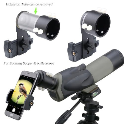 Rifle Scope Mount Camera Adapter - Smartphone Camera Adapter for Hunting Teaching | Universal phone adapter; stable alignment; wide compatibility - size: Alum Single View 33~46mm