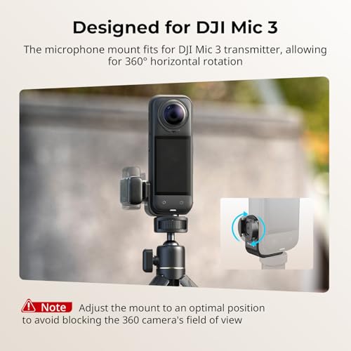 SMALLRIG Cold Shoe Mount 360° Adjustable for Insta360 X5 / X4 Accessories, Invisible Microphone Mount for DJI Mic 3 Transmitter, with 18.5mm Audio Adapter Cable - 5825 - style: Cold Shoe Mount