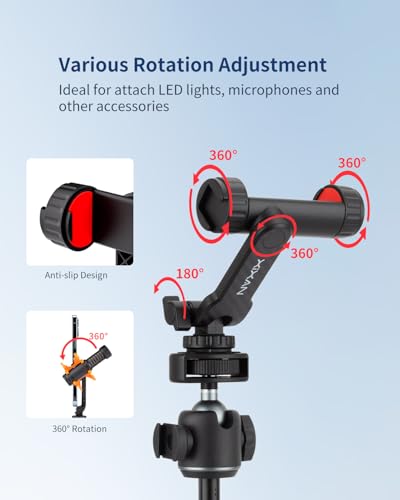 Lightweight Universal Phone Tripod Mount Adapter with 1/4" Screw and Cold Shoes, 360° Rotates Adjustable Smartphone Clamp Holder, Compatible with iPhone/Samsung/Andriods/Camera for Photography - style: Lightweight-Plastic