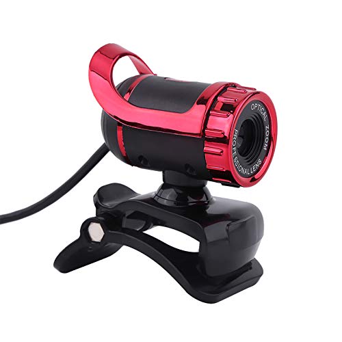 USB 2.0 0. Pixels Clipon Webcam,Clip on PC Camera,Plug and Play HD Web Camera with 360 Rotating Stand & Builtin Microphone for PC (Red) - color: Red