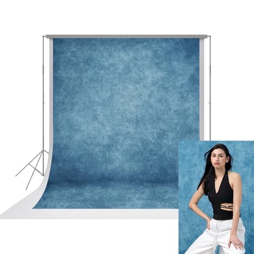 UrcTepics 6×8ft Abstract Blue Backdrop for School Portraits and Bussiness Headshots. Fabric Yearbook Photo Backdrop,Graduation and Audition Background. - color: Abstract Blue, size: 6×8 ft