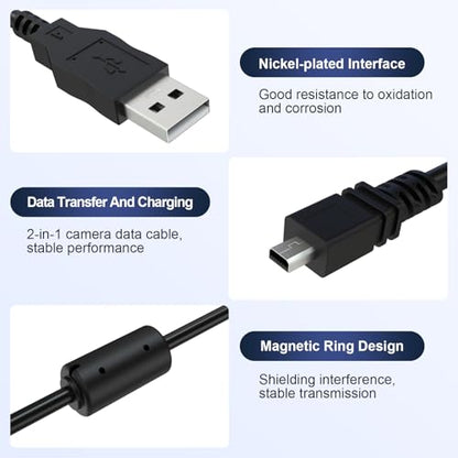 I-USB7 Camera USB Cable Data Transfer Cord Compatible with Pentax Optio Digital Cameras K100D, K200D, E30, E40, E50, E60, E75, E80, L20, L50, MX, P70, P80, S, S4, S40, T20, V10, W10, W20, W30, 50L - size: 3.3 Feet