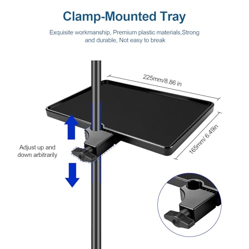 Aokoe Microphone Stand Tray with Crab Clamp Suitable for Music Stand, Mic Stand, Attention Table
