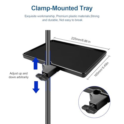 Aokoe Microphone Stand Tray with Crab Clamp Suitable for Music Stand, Mic Stand, Attention Table
