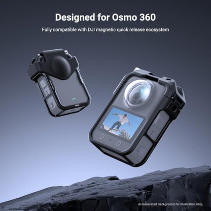 NEEWER Osmo 360 Cage Stabilizer Rig Video for Action Camera Aluminum Alloy with Protective Cover, Compatible with DJI Osmo 360 Combo Accessories and Quick Release Magnetic Ecosystem, AC048 - style: Cage w/Protective Cover