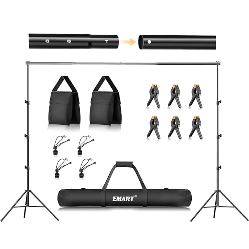 EMART Photo Backdrop Stand kit, 10 x 8.5 ft Back Drop Adjustable Frame for Photography, Photoshoot Banner Background Support Holder for Parties Dectoration - size: 8.5x10ft