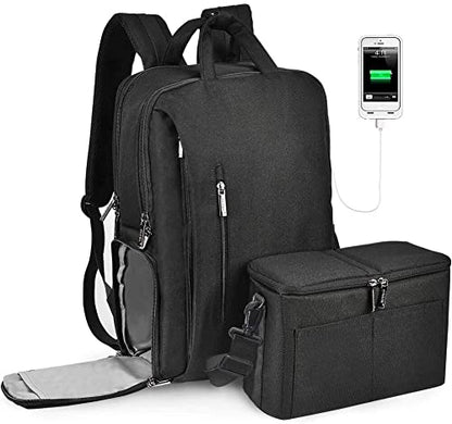 CADeN DSLR Camera Backpack Bag Waterproof Anti Theft with 15.6 inch Laptop Compartment, USB Charging Port, Tripod Holder, Rain Cover, Inner Case, Compatible for Sony Canon Nikon Olympus Black - color: L5 Generation 3 Black
