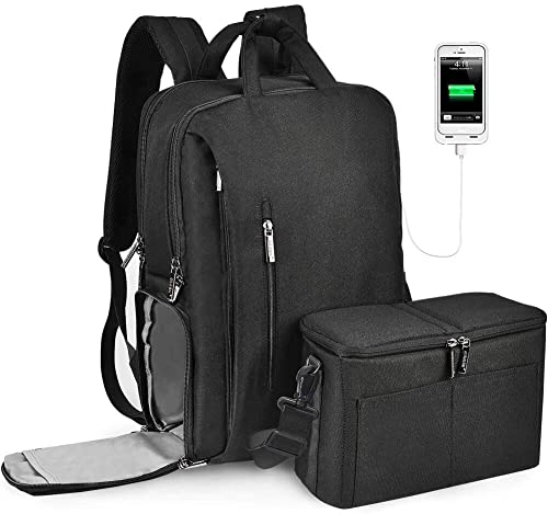 CADeN DSLR Camera Backpack Bag Waterproof Anti Theft with 15.6 inch Laptop Compartment, USB Charging Port, Tripod Holder, Rain Cover, Inner Case, Compatible for Sony Canon Nikon Olympus Black - color: L5 Generation 3 Black