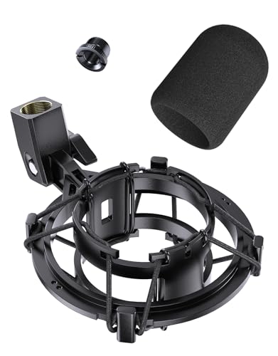 Custom Built Shock Mount with Pop Filter for AT2020 Microphones, Reduces Vibration Noise and Shockmount Improve Recording Quality for Audio Technica AT2020 AT2020USB+ AT2035 AT4040 Condenser Mic - size: AT2020 Shock Mount with Windscreen