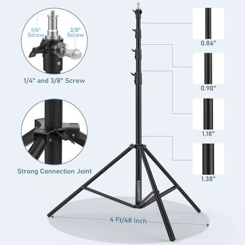 13.1' Heavy Duty Light Stand Photography Sky High Tripod 157.2in/4m/400cm with Built-in Spring Cushion with 1/4"& 3/8" Screw Adapter Compatible with Most Cameras - size: Built-in Spring 13.1'