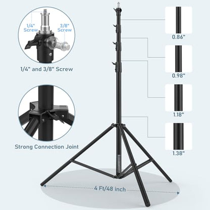 13.1' Heavy Duty Light Stand Photography Sky High Tripod 157.2in/4m/400cm with Built-in Spring Cushion with 1/4"& 3/8" Screw Adapter Compatible with Most Cameras - size: Built-in Spring 13.1'