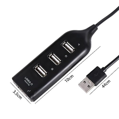 Vctitil 2pcs 4 Port USB 2.0 Hub Mini 4 Port Power Adapter USB Splitter Computer Accessories 4-Port Notebook Receiver Multiple Expander(Black&White)