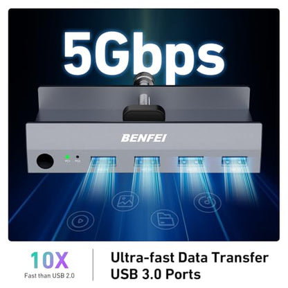 BENFEI USB 3.0 HDMI KVM Switch(8K@60Hz) with 4 USB 3.0 Ports for 2 Computers Sharging Monitor Keyboard Mouse - style: 8K HDMI Switch USBA*4