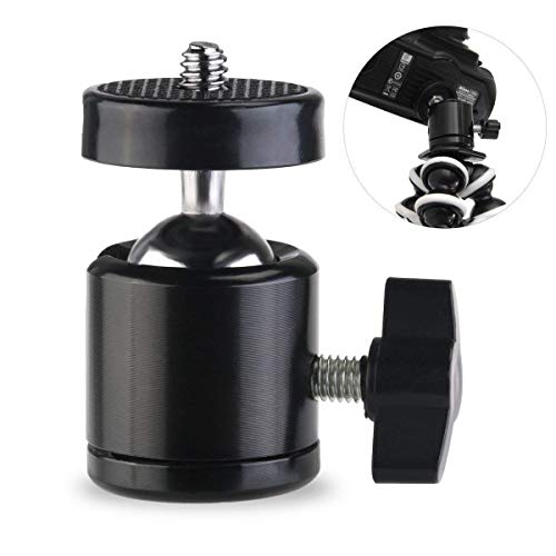 SLOW DOLPHIN Hot Shoe Mount Adapter 360 Degree Swivel Mini Ball Head 1/4 Tripod Screw for Cameras, Camcorders, Smart Phone, LED Video Light, Microphone (4 Packs)