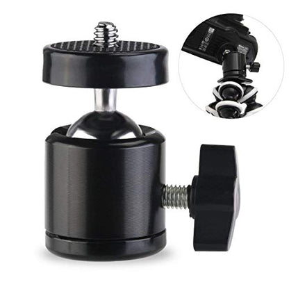 SLOW DOLPHIN Hot Shoe Mount Adapter 360 Degree Swivel Mini Ball Head 1/4 Tripod Screw for Cameras, Camcorders, Smart Phone, LED Video Light, Microphone (4 Packs)