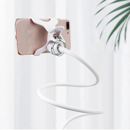 360-Degree Rotating Phone Stand, Adjustable Phone Holder for Desk, Flexible Phone Mount for Video Calls and Watching Videos - color: White