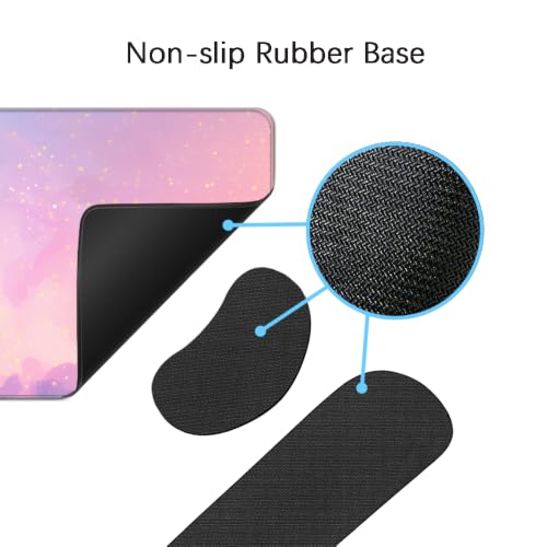 Desk Mat, Large Gaming Mouse Pad with Wrist Rest, 4 in1 XXL Mouse pad+Keyboard Wrist Rest+Mouse Pad Wrist Support+Cup Coaster Set, Ergonomic Desk Pad for Home Office,Pink Castle - color: 88
