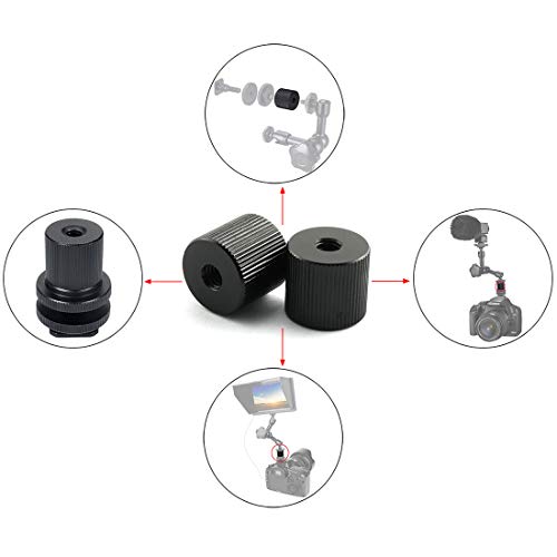 HJ Garden 2pcs 1/4"-20 Thread Tripod Nut Connection Mounts Nuts Articulating Arms Tripod Rigs Replacement Parts