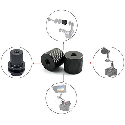 HJ Garden 2pcs 1/4"-20 Thread Tripod Nut Connection Mounts Nuts Articulating Arms Tripod Rigs Replacement Parts