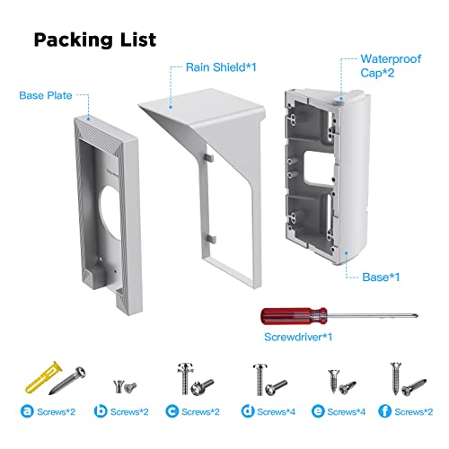 OLAIKE Video Doorbell Mount for Blink, Nest & Ring | Adjustable 30-60° Angle Wedge Kit with 3 Dedicated Base Plates | Eliminates Blind Spots | Compatible with Wired/Pro/4/3/2/1 & More Model - color: White