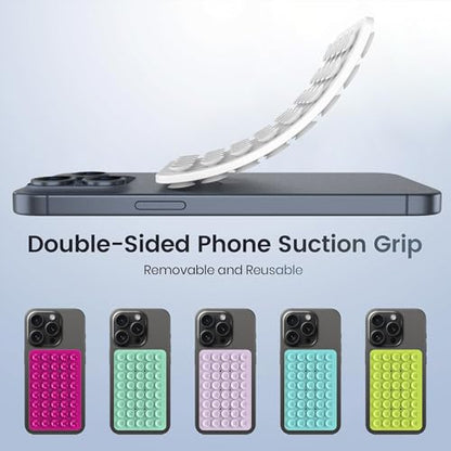 Double Sided Silicone Suction Phone Holder Mount, Silicon Accessory for iPhone and Android, Hands-Free Mirror Shower Phone Holder, TikTok Videos and Selfies (Combo C) - color: Combo C