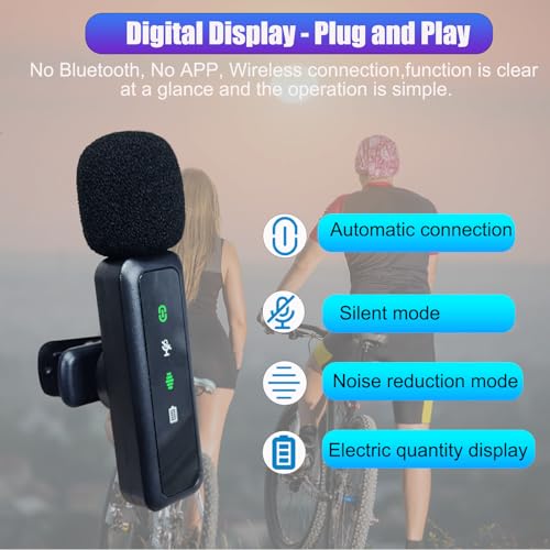 3-in-1 Wireless Lavalier Microphone for iPhone/Android/Camera/PC, Featuring a Rotatable Clip, Mute, Reverb, and Noise Reduction – Ideal for TikTok, YouTube, and Vlogging (3-in-1)