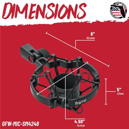 Gator Frameworks GFW-MIC-SM4248 Universal Shockmount for Microphones 42-48mm in Diameter - size: 42-48mm, style: Medium Condensor
