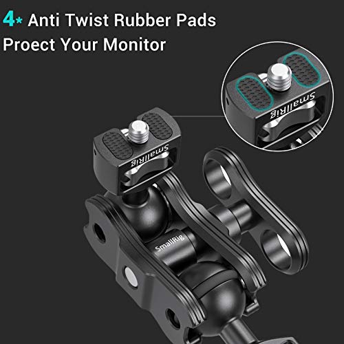 SMALLRIG Articulating Magic Arm with Double Ballheads (1/4" Screw) Monitor Mount for Field Monitor, Lights, Audio Recorders - 2070 - style: 360° full-range