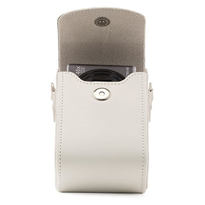 Mega Gear MG1416 Canon PowerShot G7 X Mark II, G7 X Leather Camera Case with Strap, PU Leather, White - color: White