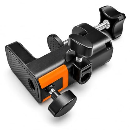 2-in-1 Desktop C Clamp Mount for Mic Boom Arm, Sturdy Heavy Duty Table Clip, Dual 12.5mm Hole Anti-Slip No Drill Desk Clamp fits 6.5cm Desktops for Mic Stand，Overhead Camera Arm - size: XZ002