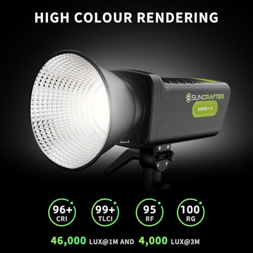 200W Bi-Color LED Video Light,COB Spotlight,310W Camera Light | Boost Mode to 310W,2700K-6500K LED Light for Photography & Video,46,000 Lux@1m,CRI96+/TLCI99+,Smart App Control,Bowens Mount - size: S200B