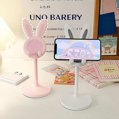 Creative Bunny Phone Stand, Adjustable Desktop Holder for Selfie, Live Streaming, and Watching Videos, Stretchable, Cute Rabbit Design, for Smartphones