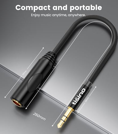 Tisino 1/4 to 3.5mm Adapter, 1/4" Female to 1/8" Male Stereo Audio Adapter for Headphone, Amplifiers, Guitar, Amp etc. - 1ft/30cm - size: 1 feet