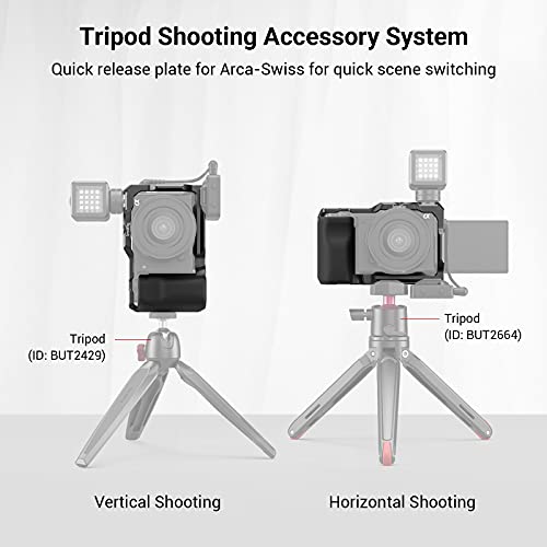 SMALLRIG ZV-E10 Cage with Silicone Handle and Built-in Threaded Holes, Cold Shoe and Quick Release Plate for Sony ZV-E10 - style: Cage with Silicone Handle