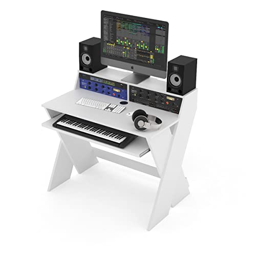 Glorious Sound Desk Compact Professional Studio Workstation, Walnut (AMS-SOUND-DESK-COM-WAL) - color: White