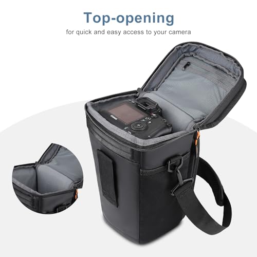 MOSISO Camera Bag, Top Access Crossbody Shoulder Bag for DSLR SLR Cameras with Lens Kit, Padded Camera Case with Rain Cover & Adjustable Should Strap, Photography Bags for Canon/Nikon/Sony, Black