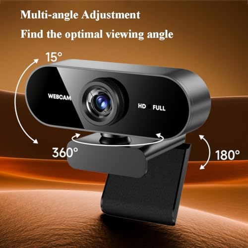GIZNXBA USB Webcam with Microphone for Streaming Noise Cancellation, Wide-Angle Lens, Plug & Play USB Webcam for Laptop, Desktop, Streaming(1080P) - color: 1080P