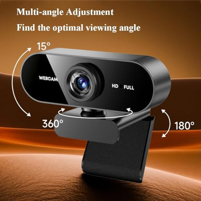 GIZNXBA USB Webcam with Microphone for Streaming Noise Cancellation, Wide-Angle Lens, Plug & Play USB Webcam for Laptop, Desktop, Streaming(1080P) - color: 1080P