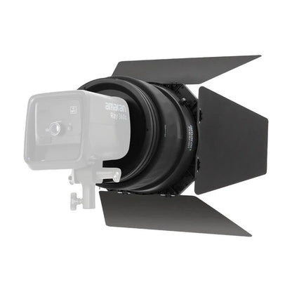 amaran Fresnel with Barn Doors Bowens Mount Attachment Designed for Amaran Ray 360C,660C,Halo 200x/300x/600x,and Other COB LED Video Light (Large) - size: Large
