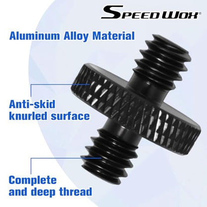 SPEEDWOX 6pcs 1/4" Male to 1/4" Male Tripod Screw Adapter Standard Camera Cage Mount Threaded Light Stand Screw Double Head Stud Standard Mounting Thread Converter for Camera Mount Rig Tripod
