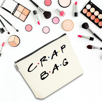 2 PCS Friend Gifts Makeup Bag, Best Friend Birthday Gifts, Funny Friends Theme Cosmetic Bags, Sister Christmas Graduation Friendship Gift for Women Men Best Friends Mom, Black White Travel Organizer - color: Multicolor 0082