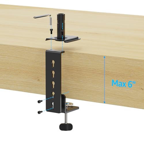 MOUNTUP MU0004 MU0005 Desk C-Clamp Extension for Max 6 in Thick Desk Base | Longer mount for MOUNTUP Mnotor arms model # MU0004&MU0005 Extended C-clamp for desk thicknesses ranging from 0.39-6 inch