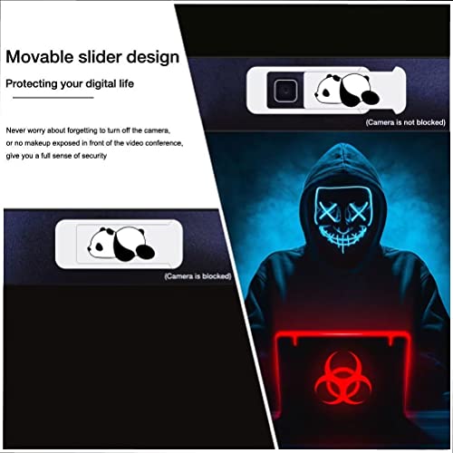 Laptop Camera Cover Slide,Webcam Cover Slide,Protecting Your Privacy Security & Shelter from Breath Lamp – Cute Pattern Design 丨 Fits Laptop & Desktop, PC – Ultrathin for iMac(Cute Panda) - color: Cute Panda - White