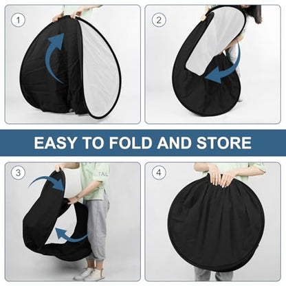 5X6.5ft Backdrop for Photography, Double Sided White Screen and Black Screen, 2 in 1 Collapsible and Reversible Background for Photography, YouTube Videos,and Live Streaming - color: Black White