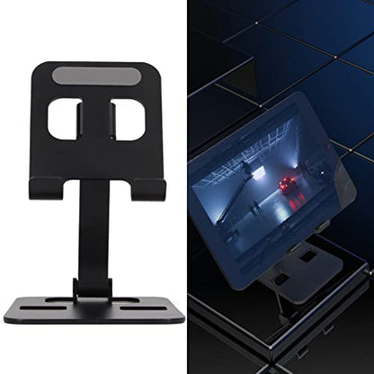 Desk Phone Stand Aluminum Alloy Adjustable Angle Phone Holder Nonslip Silicone Cradle for Smartphone Tablet E Reader Up to 12.9in Watch Video or Make Video Calls