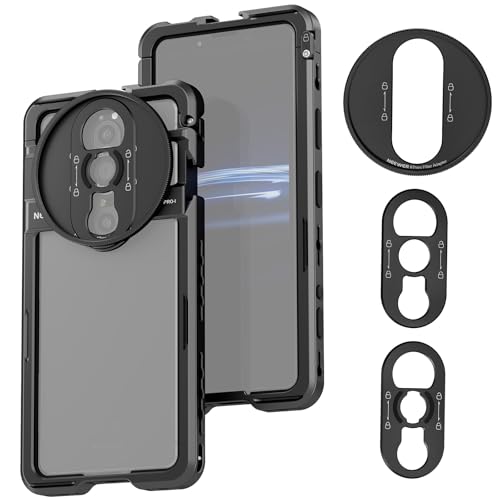 NEEWER Xperia PRO-I Cage, Quick Release Video Rig Case Phone Stabilizer Holder for Recording Filming, 67mm Filter Adapter, 17mm Lens Backplate, T Mount Backplate Compatible with Moment Sony, PA086 - style: Xperia PRO-I Cage