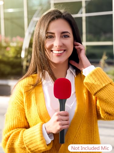 YOUSHARES Handheld Adaptor with Foam Cover, Compatible with Rode and DJI Wireless Microphones for Interviews (Red Foam) - color: Red Foam
